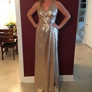 Belsoie by Jasmine light gold dress size 12